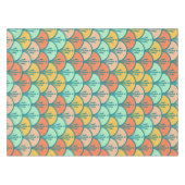 Farbenfrohe moderne moderne geometrische Fischskal Tischdecke (Vorderseite (Horizontal))