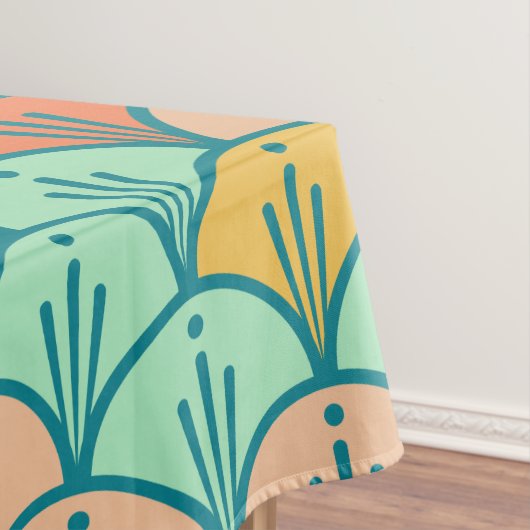 Farbenfrohe moderne moderne geometrische Fischskal Tischdecke (Beispiel)