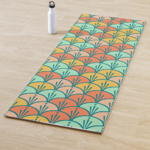 Farbenfrohe moderne moderne geometrische Fischskal Yogamatte