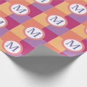 Farbenfrohe, moderne Monogramm Geschenkpapier (Ecke)