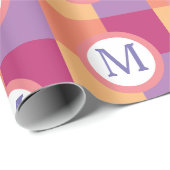 Farbenfrohe, moderne Monogramm Geschenkpapier (Rolleneckpunkt)