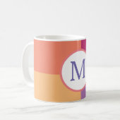 Farbenfrohe, moderne Monogramm Kaffeetasse (Vorderseite Links)