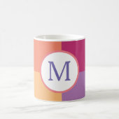 Farbenfrohe, moderne Monogramm Kaffeetasse (Mittel)