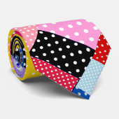 Farbenfrohe moderne Mosaik-Dots-Muster Krawatte (Gerollt)