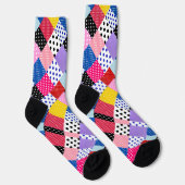 Farbenfrohe moderne Mosaik-Dots-Muster Socken (Rechts)