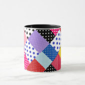 Farbenfrohe moderne Mosaik-Dots-Muster Tasse (Zentrum)