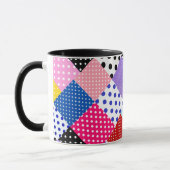 Farbenfrohe moderne Mosaik-Dots-Muster Tasse (Links)