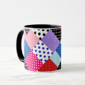 Farbenfrohe moderne Mosaik-Dots-Muster Tasse (Vorderseite Links)