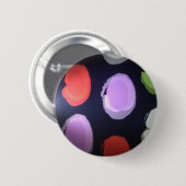 Farbenfrohe moderne Muster Polka Dot Art Printing Button (Vorne & Hinten)