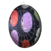 Farbenfrohe moderne Muster Polka Dot Art Printing Dartscheibe (Vorderseite rechts)