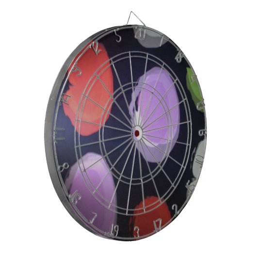 Farbenfrohe moderne Muster Polka Dot Art Printing Dartscheibe (Vorderseite Links)