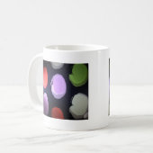 Farbenfrohe moderne Muster Polka Dot Art Printing Kaffeetasse (Vorderseite Links)