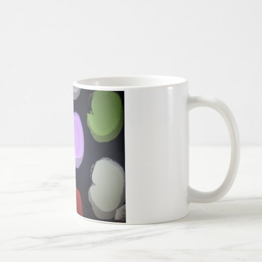 Farbenfrohe moderne Muster Polka Dot Art Printing Kaffeetasse (Rechts)