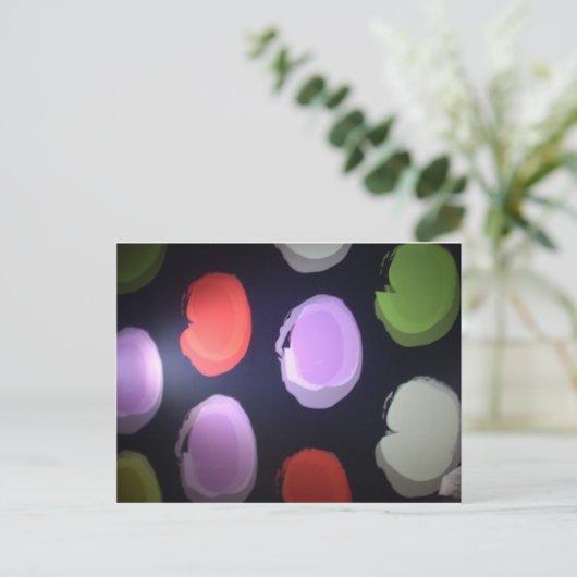 Farbenfrohe moderne Muster Polka Dot Art Printing Postkarte (Stehend Vorderseite)