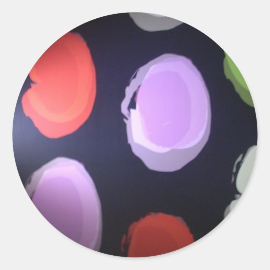 Farbenfrohe moderne Muster Polka Dot Art Printing Runder Aufkleber (Vorderseite)