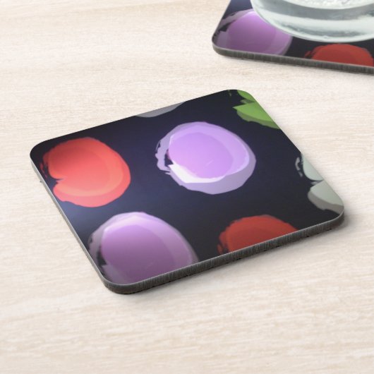 Farbenfrohe moderne Muster Polka Dot Art Printing Untersetzer (Linke Seite)