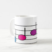 Farbenfrohe moderne Notenmuster Kaffeetasse (Vorderseite Links)