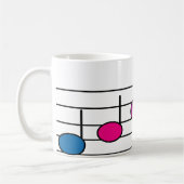 Farbenfrohe moderne Notenmuster Kaffeetasse (Links)