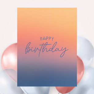 Farbenfrohe Moderne Ombre Rainbow Happy Birthday Postkarte