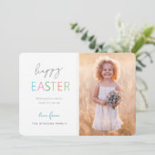 Farbenfrohe moderne Osterfotokarte Feiertagskarte (Stehend Vorderseite)