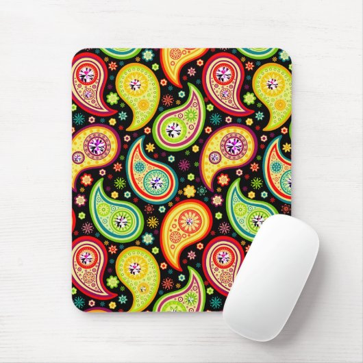 Farbenfrohe moderne Paisley-Muster 4 Mousepad (Mit Mouse)