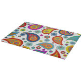 Farbenfrohe moderne Paisley-Muster Schneidebrett (Ecke)