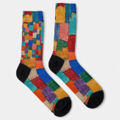 Farbenfrohe moderne Patchworkarbeit Socken (Rechts)
