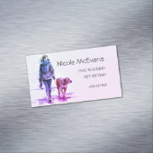 Farbenfrohe moderne Pflegedienste für Haustiere Magnetische Visitenkarte (Beispiel)