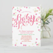 Farbenfrohe, moderne Pink Girl Baby Sprinkle Einla Einladung (Stehend Vorderseite)