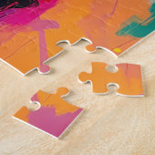 Farbenfrohe Moderne Portrait Frauen in rosa Brille Puzzle (Seite)