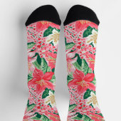 Farbenfrohe, moderne, preppy Winter Blume Weihnach Socken (Oben)