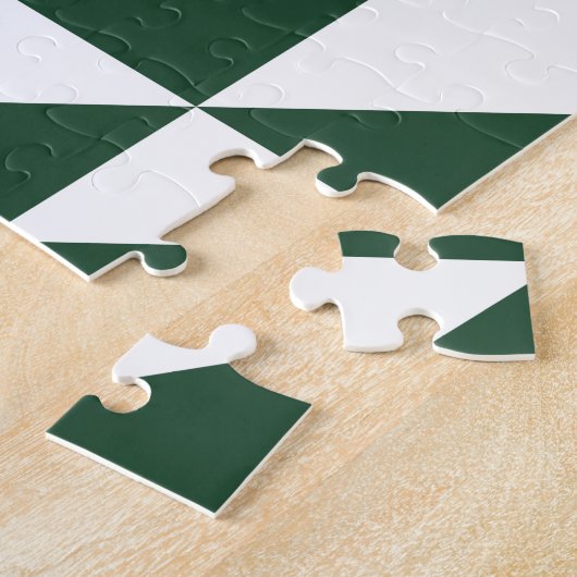 Farbenfrohe moderne Quilblock Geometrisch Grün Lil Puzzle (Seite)