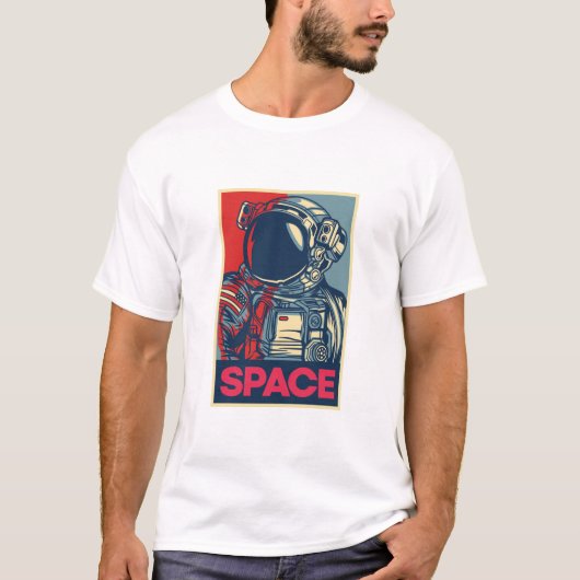Farbenfrohe moderne Raumfahrt T-Shirt (Vorderseite)
