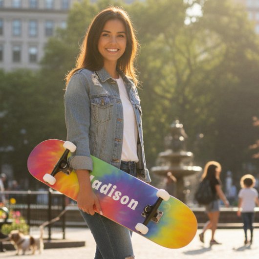 Farbenfrohe moderne Regenbogen-Gefärbte Krawatte S Skateboard