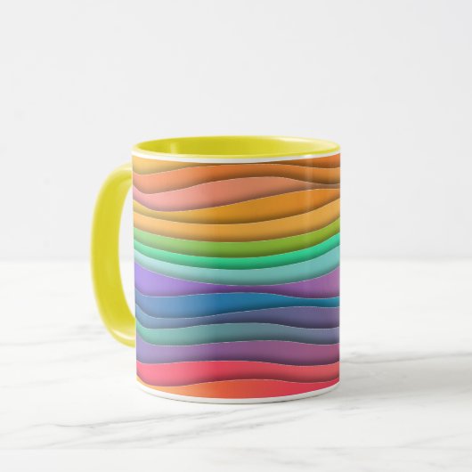 Farbenfrohe moderne Regenbogen Ombre Streifen Must Tasse (Vorderseite Links)