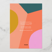 Farbenfrohe moderne Retro Volles Foto Save the Dat Folieneinladung (Rückseite)