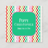 Farbenfrohe moderne Retro-Wave-Muster 9.4 Quadratische Visitenkarte (Vorderseite)