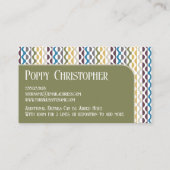 Farbenfrohe moderne Retro-Wellenmuster 9.11 Visitenkarte (Rückseite)