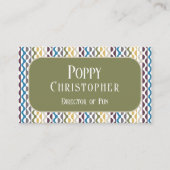 Farbenfrohe moderne Retro-Wellenmuster 9.11 Visitenkarte (Vorderseite)