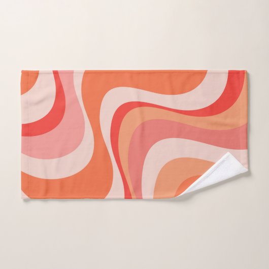 Farbenfrohe, moderne Retrowellen Badhandtuch Set (Handtuch)