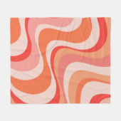 Farbenfrohe, moderne Retrowellen Fleecedecke (Vorderseite (Horizontal))