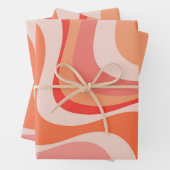 Farbenfrohe, moderne Retrowellen Geschenkpapier Set (Beispiel)