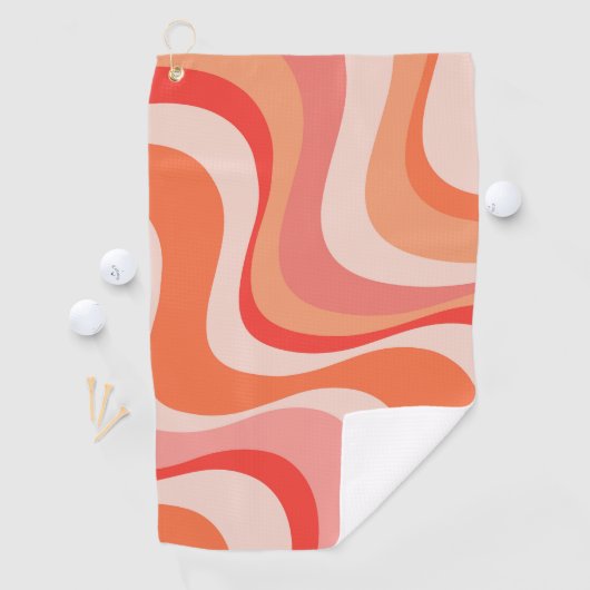 Farbenfrohe, moderne Retrowellen Golfhandtuch (Insitu)