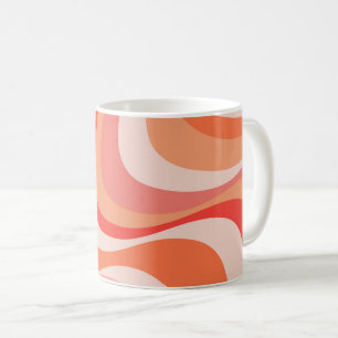 Farbenfrohe, moderne Retrowellen Kaffeetasse