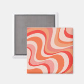 Farbenfrohe, moderne Retrowellen Magnet (Vorderseite/Rückseite)