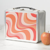 Farbenfrohe, moderne Retrowellen Metall Brotdose (Beispiel)