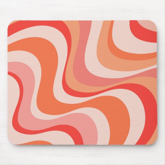 Farbenfrohe, moderne Retrowellen Mousepad (Vorne)