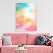 Farbenfrohe Moderne Rosa Blau Abstrakte Kunst Leinwanddruck (Insitu (Wohnzimmer))