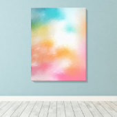 Farbenfrohe Moderne Rosa Blau Abstrakte Kunst Leinwanddruck (Insitu (Holzboden))