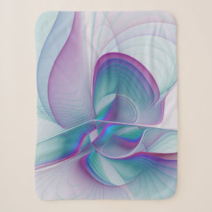 Farbenfrohe Moderne Rosa Blau Türkis Fraktal Kunst Sherpadecke
